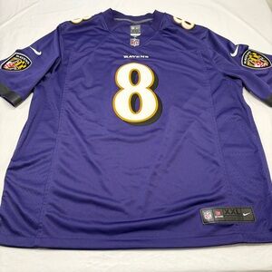 Baltimore Ravens Lamar Jackson #8 Purple On Field Nike Jersey Men’s XXL